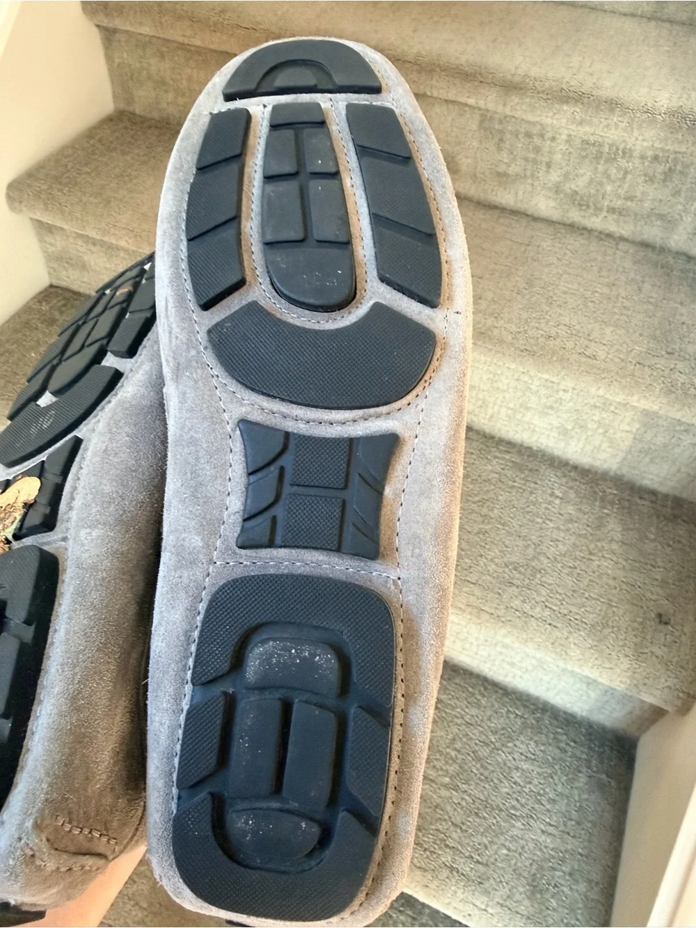 BOEMOS Men's Gray Suede Moccasins